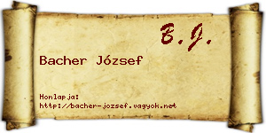 Bacher József névjegykártya